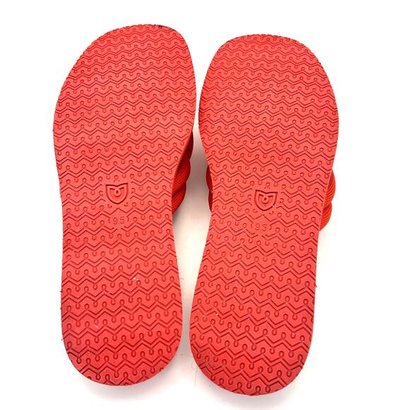 Rothy's The Summer Sandal Knot Slide Red Cushioned Flat 9.5 Square Toe - Picture 5 of 7